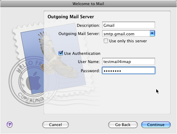 google mail setting for mac imapmail